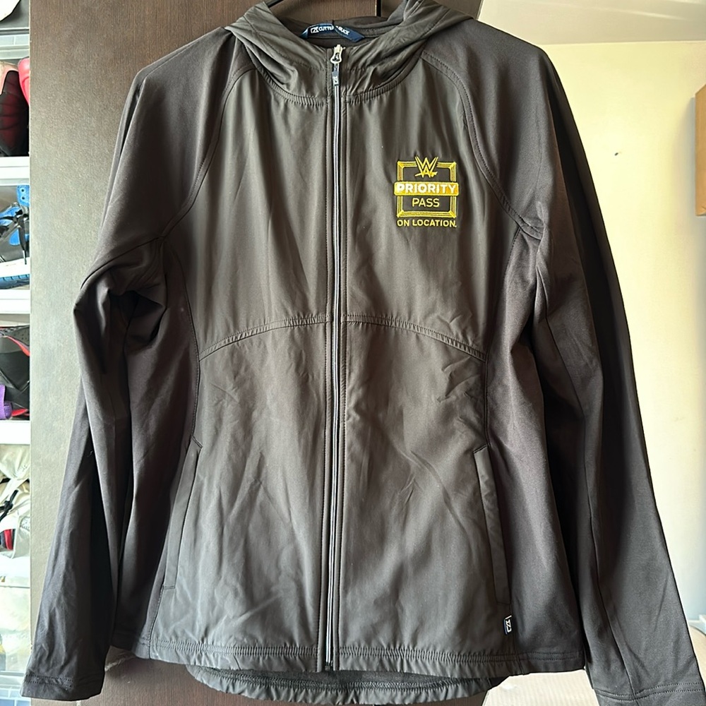 Women’s Cutter and Buck Priority Pass On Location Black Hooded Zip Up